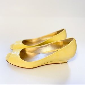 Cole Haan Patent Leather Yellow Mini Wedges 7B